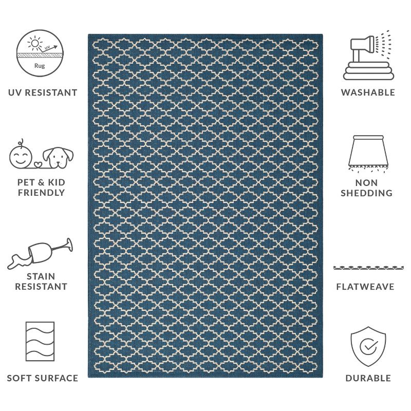 Courtyard CY6919 UV & Stain Resistant Non-Shedding Power Loomed Indoor/Outdoor Accent Rug - Anthracite/Beige - 2'7"x5' - Safavieh