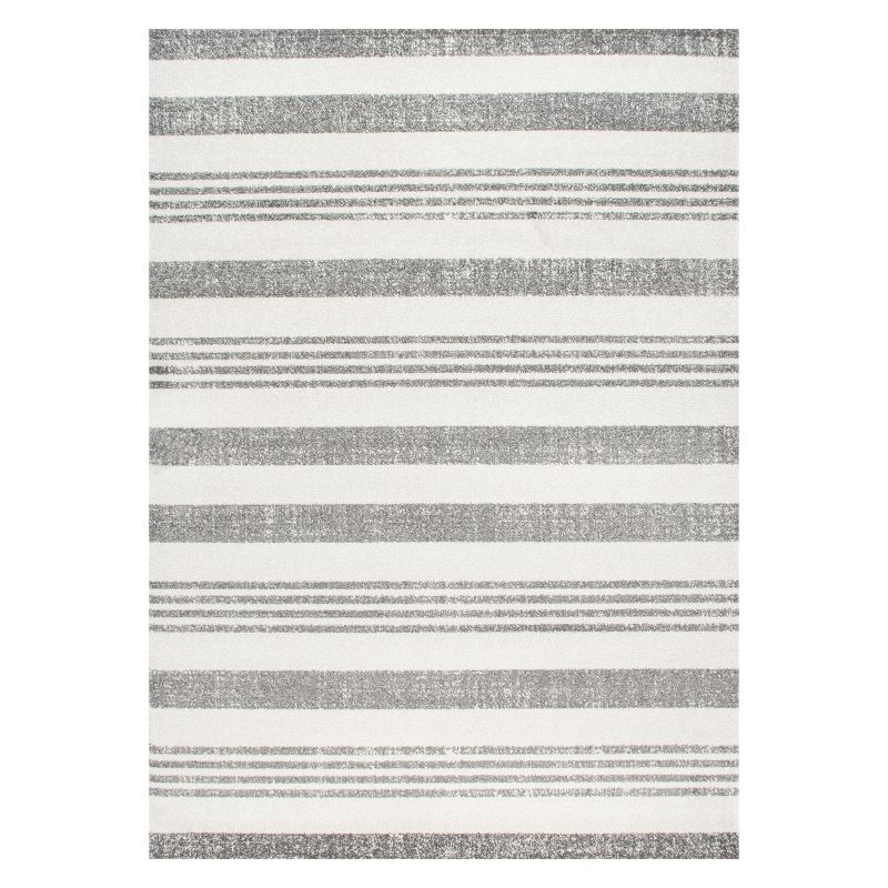 5'x8' Solid Loomed Area Rug Beige/Gray - nuLOOM: Contemporary Flat Pile, Stain-Resistant, Indoor Use, Polypropylene