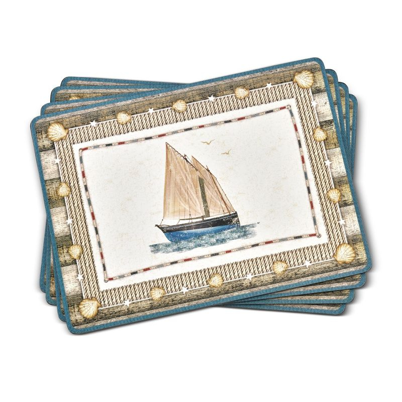 Pimpernel Coastal Breeze Placemats Set of 4 - 15.7 x 11.7 Inch