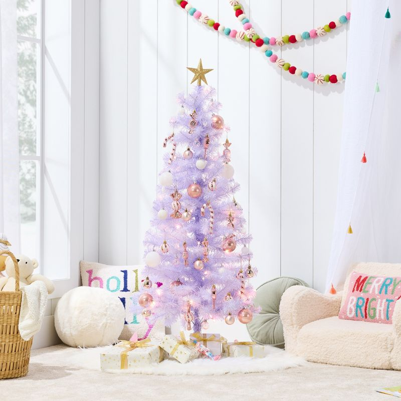 Best Choice Products 4ft Prelit Colored Christmas Tree, Artificial Tree Holiday Decor w/ LED Lights - Lavender