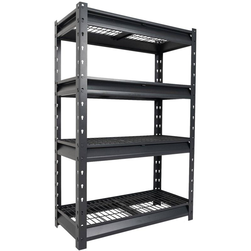 Atlas Shelving 4-Tier 36"x14"x54" Garage Shelving Heavy Duty Loads 6000lbs Dark Gray: Steel, Adjustable & Fixed Shelves