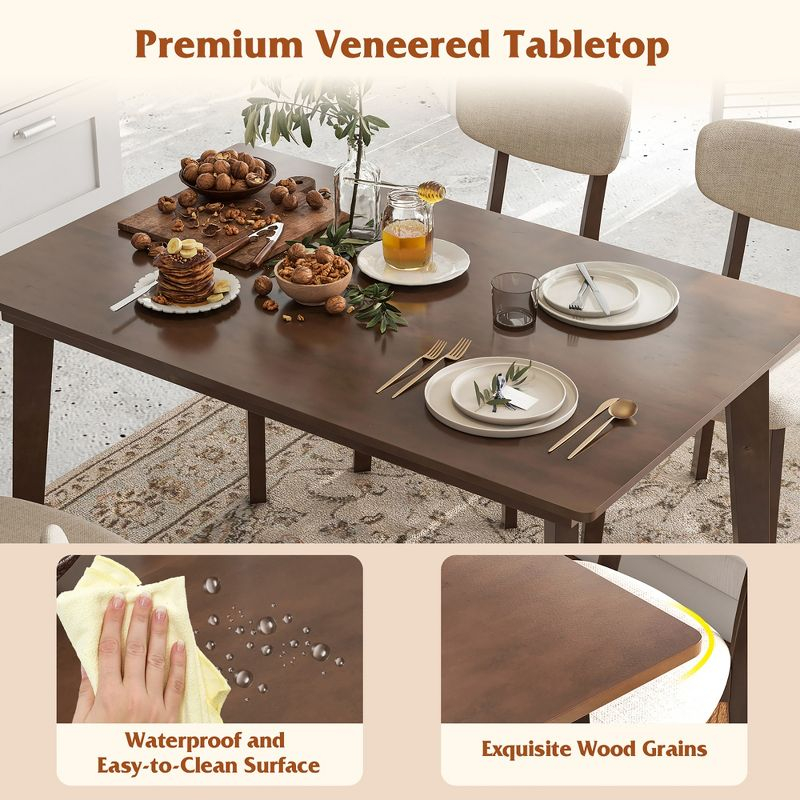 Tangkula 48" Wooden Dining Table for 4 People w/ Rubber Wood Legs for Small Spaces