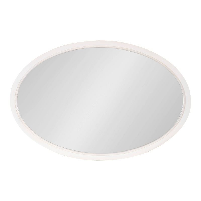 24" x 36" Hogan Oval Decorative Framed Wall Mirror White - Kate & Laurel All Things Decor: Modern Style, No Assembly Required