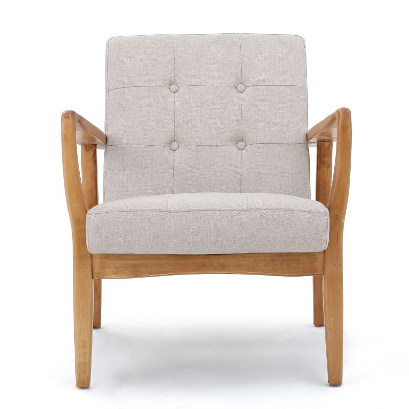 Brayden Tufted Club Chair Medium Beige - Christopher Knight Home: Upholstered, Hardwood Frame, No Assembly Required