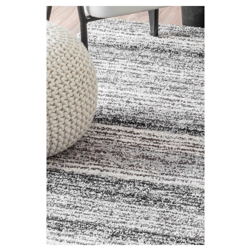 nuLOOM 5'x8' Drey Ombre Shag Area Rug Gray: Modern High Pile Tufted Rectangle, Indoor Polyester with Jute Backing