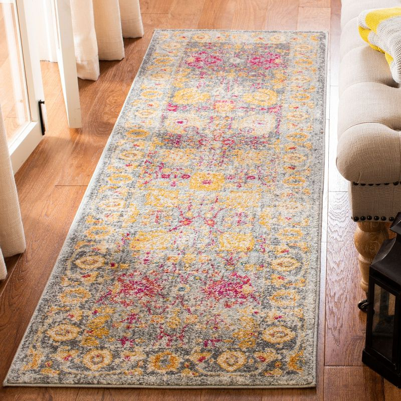 Granada GRA350 Power Loomed Indoor Runner - Light Grey/Multi - 2'2"x7' - Safavieh