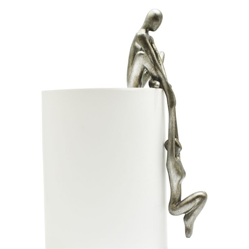 Adam & Friends Man Lifting Woman Onto Ledge Sculpture | Pewter