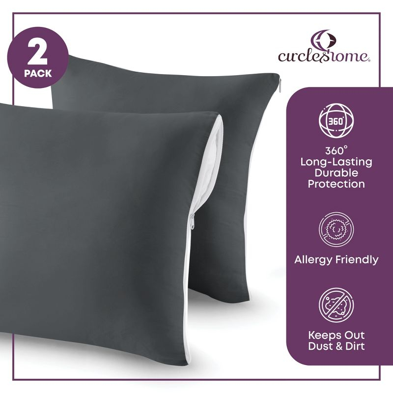 Circles Home, 100% Cotton Zippered Pillow Protector