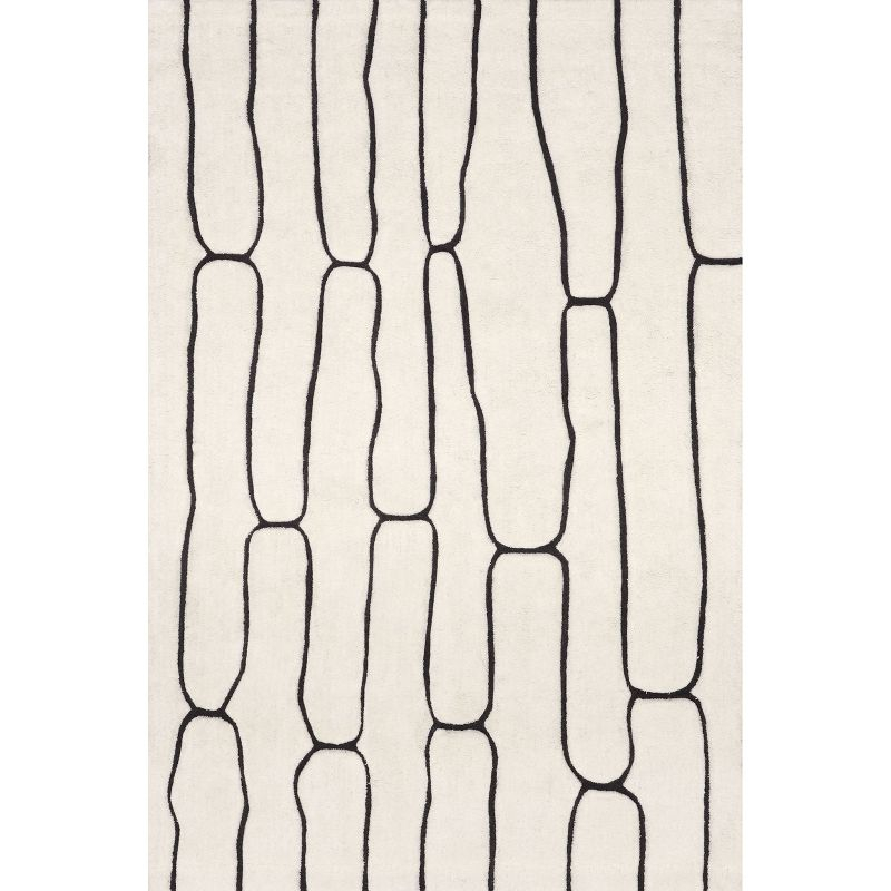Nuloom Nazco Abstract New Zealand Wool Area Rug, 8' x 10', Charcoal