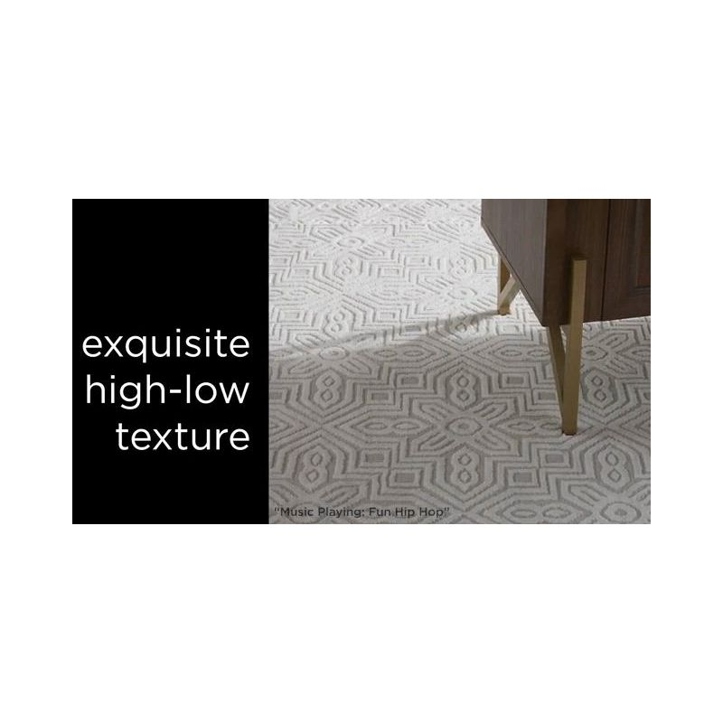 TOWN & COUNTRY LUXE Maya Medallion Indoor Area Rug with High-Low Texture, Ivory/Greige