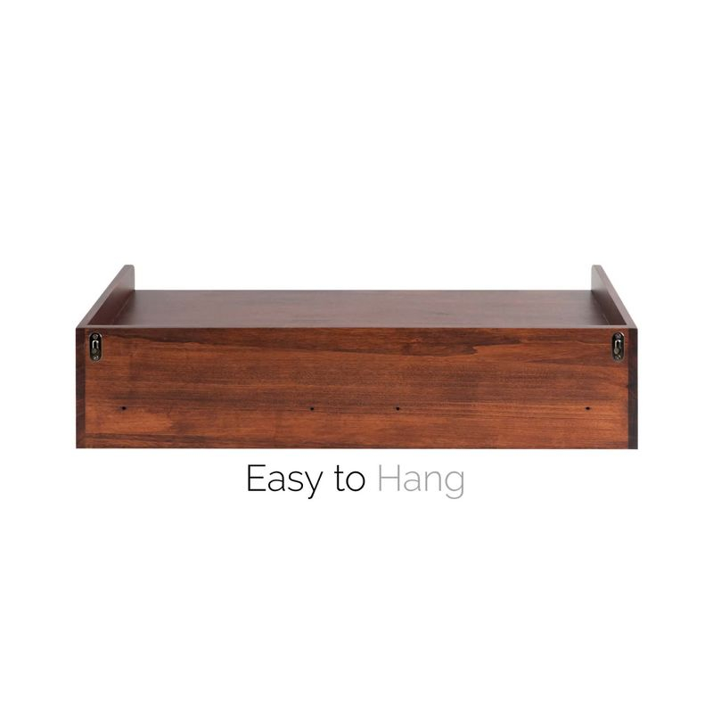 Kate and Laurel Kitt Rectangle Wood Floating Console Table, 28x12x6.5, Black
