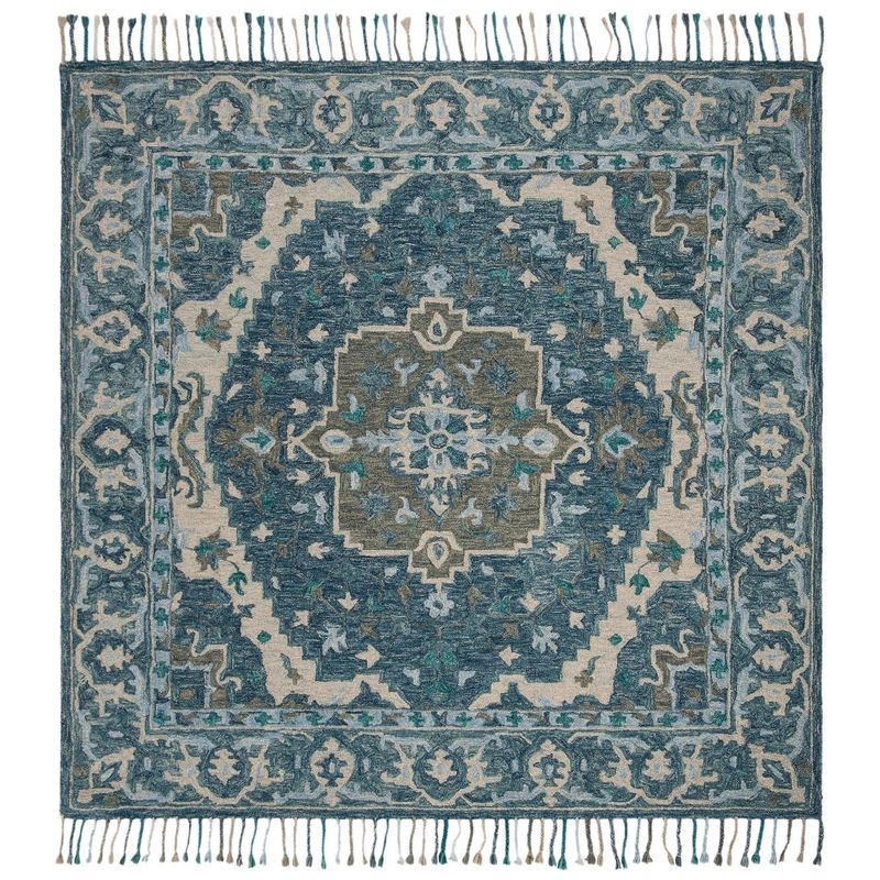 Aspen APN230 Hand Tufted Indoor Area Rug - Dark Blue/Grey - 7'x7' - Safavieh