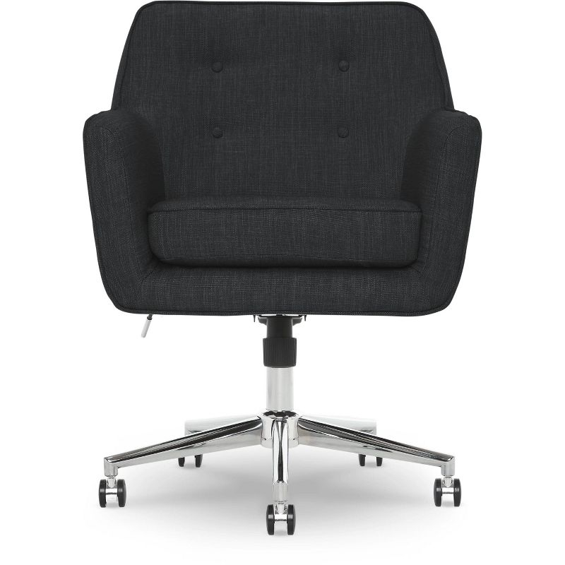Style Ashland Home Office Chair Dark Gray - Serta: Mid-Century, Adjustable, Swivel, Ergonomic Design