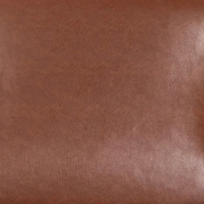 Flash Furniture Langston Commercial Grade LeatherSoft Upholstered Mid Century Modern Arm Chair with Walnut Finished Wooden Frame and Arms in Cognac