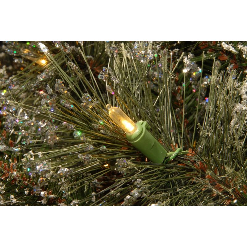 6' Glittery Bristle Pine Garland Battery Operated  White LED Lights - National Tree Company
