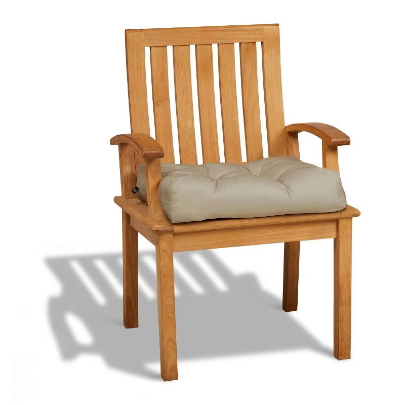 19"x19" 2pc Outdoor Seat Cushion Set Khaki - Classic Accessories: Water-Resistant, Tufted, Hand Washable