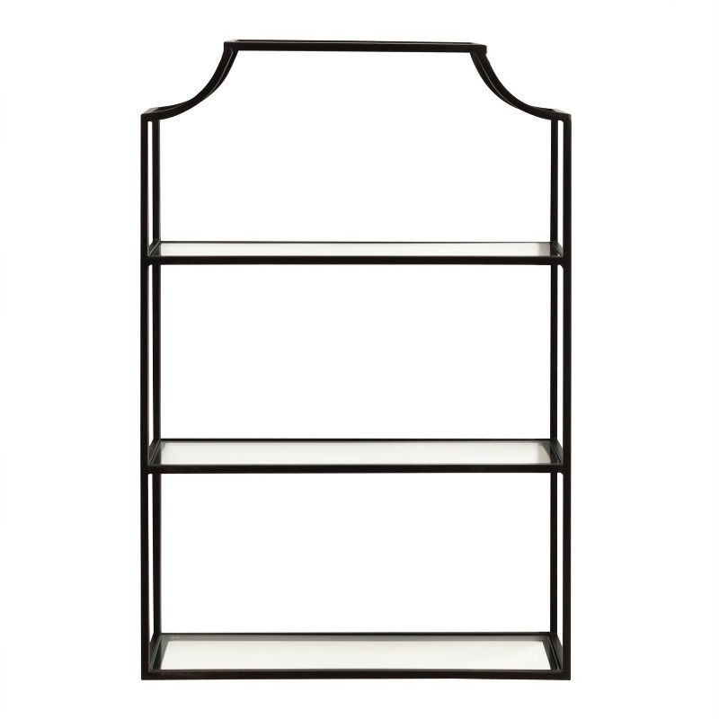 Kate & Laurel All Things Decor 20" x 30" Ciel Tiered Wall Shelf Black: 3-Tier Plastic Floating Shelf, Includes Mounting Hardware