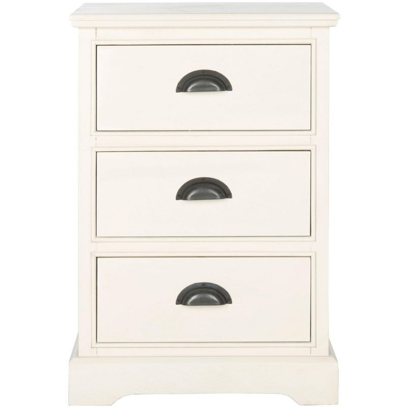 Griffin 3 Drawer Side Table - AMH5717 - White - Safavieh Couture