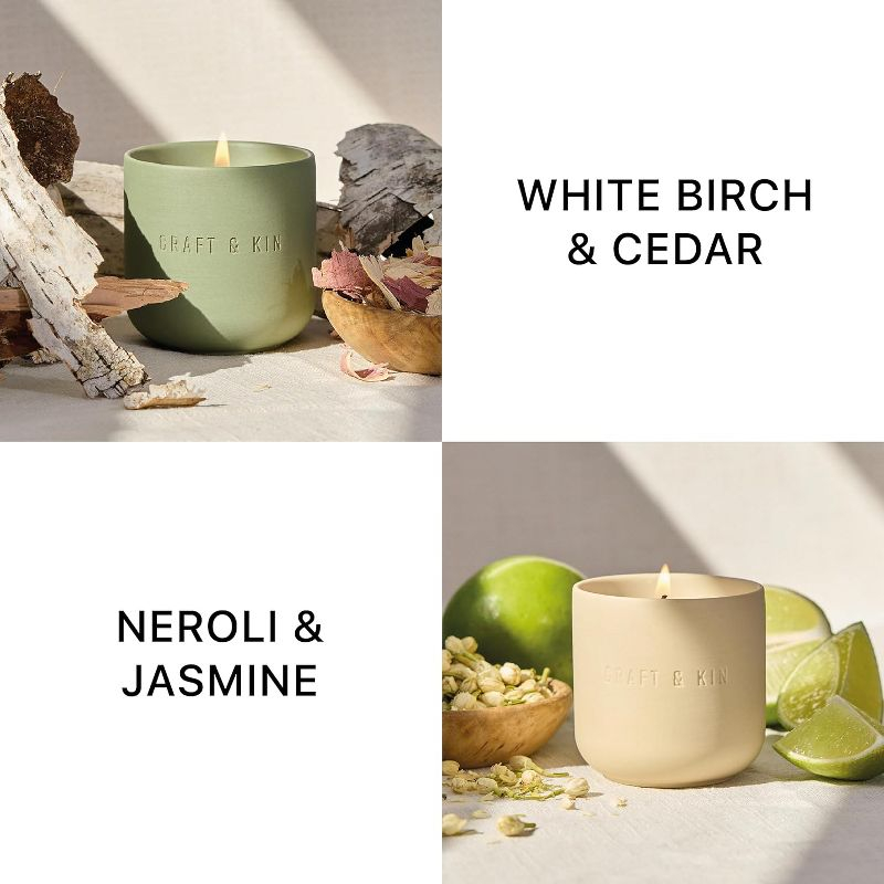 Craft & Kin Scented Candles Discovery Set 4 Pack of 3oz Candles 20-Hour Burn Time
