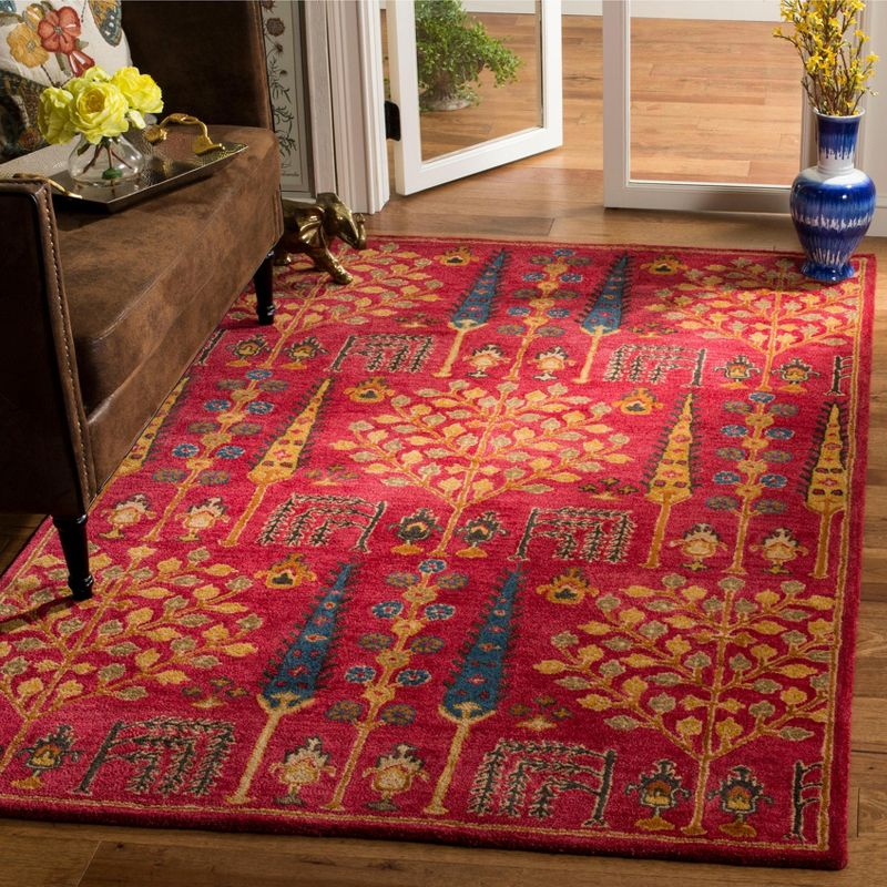 Heritage HG418 Hand Tufted Area Rug - Red/Multi - 3'x5' - Safavieh.