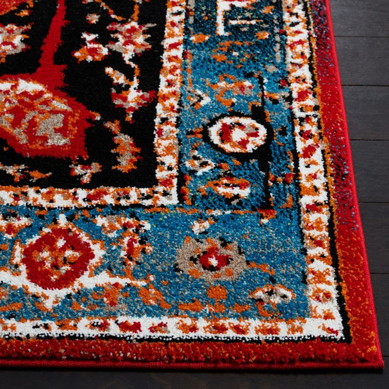 Vintage Hamadan VTH259 Power Loomed Area Rug - Blue/Red - 6'7"x6'7" - Safavieh.