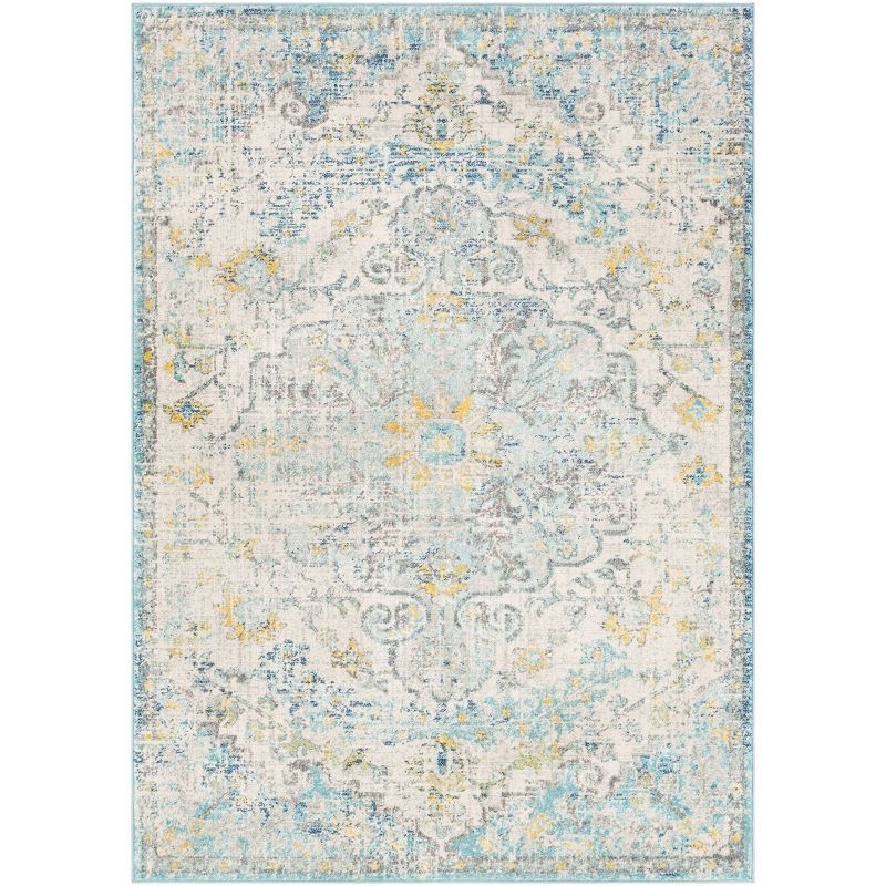 Livabliss 3'11"x5'7" Abby Traditional Rugs Cream/Charcoal: Medium Pile, Stain & Fade-Resistant, Indoor Use