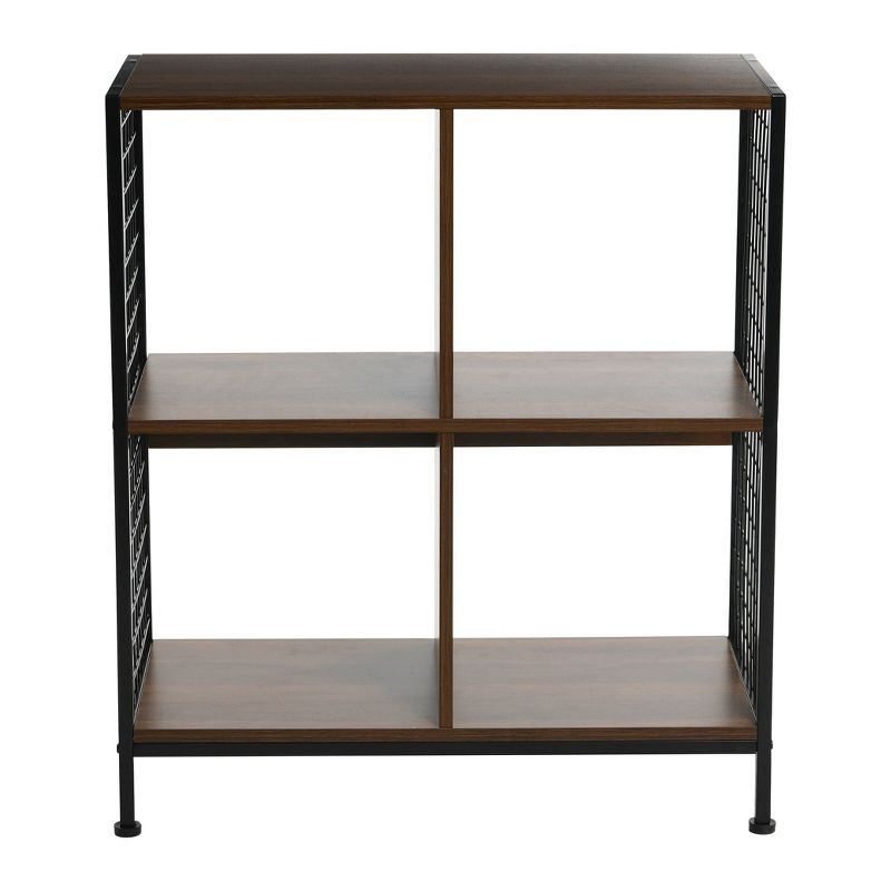 Household Essentials 28.15" Trellis 4 Shelf Bookshelf Walnut: Iron Frame, Adult Assembly, Novelty Design
