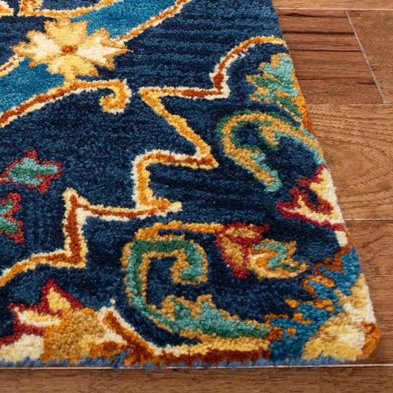 Heritage HG475 Hand Tufted Area Rug - Navy/Yellow - 3'x5' - Safavieh.