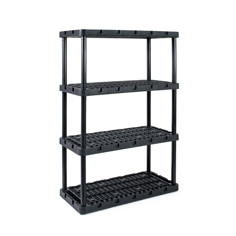 Gracious Living Gracious Living Knect A Shelf Heavy Duty 4 Shelf Interlocking Storage Unit,Black