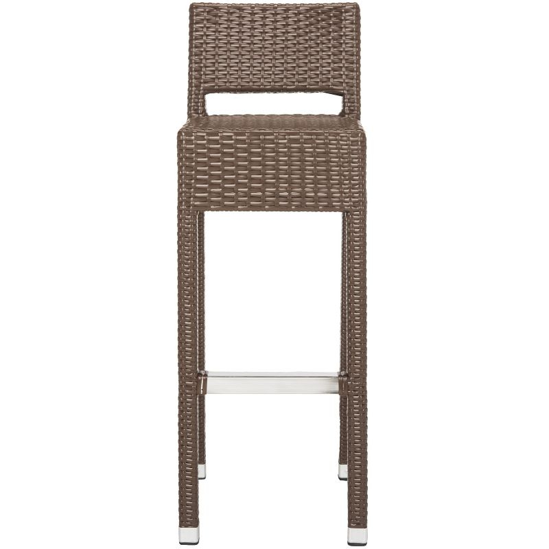 Landry Barstool - Indoor/Outdoor - FOX5212 - Brown - Safavieh