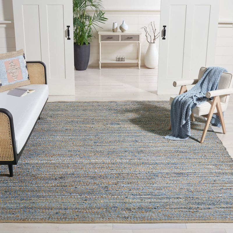 Cape Cod CAP351 Woven Indoor Area Rug - Natural/Blue - 10'x14' - Safavieh