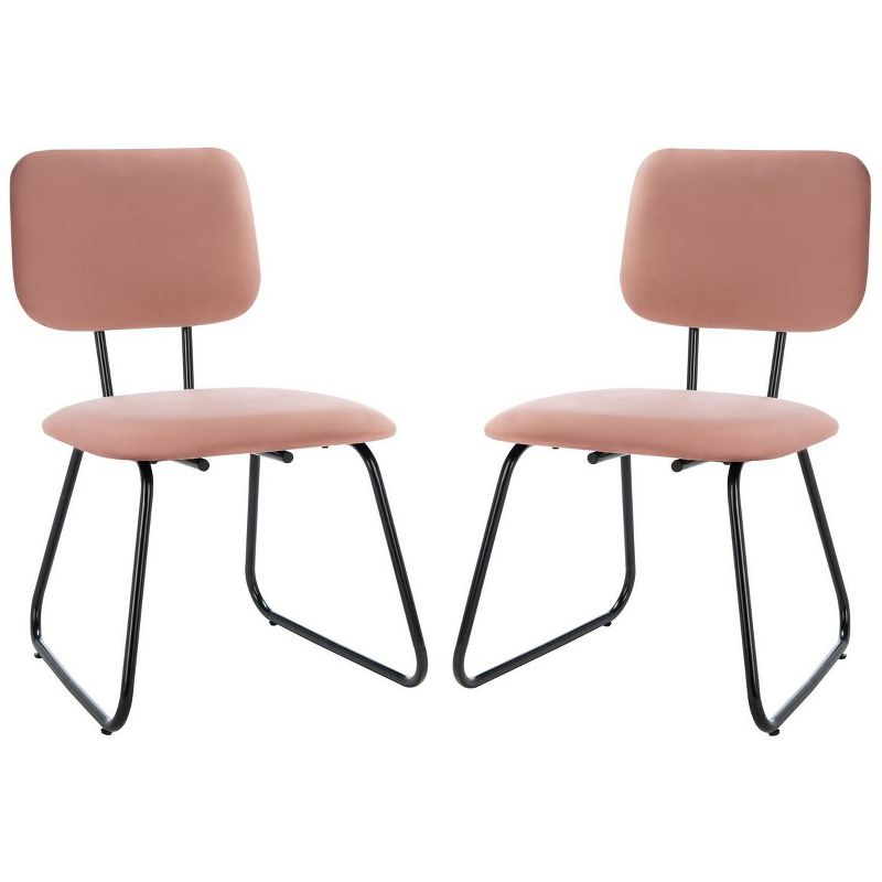 Chavelle Side Chair - ACH6205 - Set of 2 - Dusty Rose/Black - Safavieh