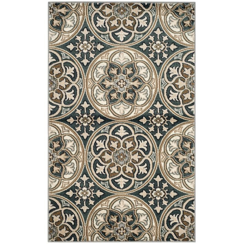 Lyndhurst LNH341 Power Loomed Accent Rug - Slate Blue/Beige - 3'3"x5'3" - Safavieh