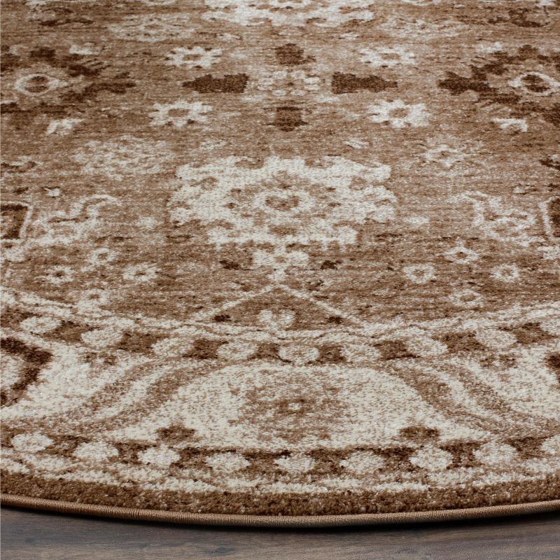 Vintage Hamadan VTH214 Power Loomed Area Rug - Taupe - 3' round - Safavieh.