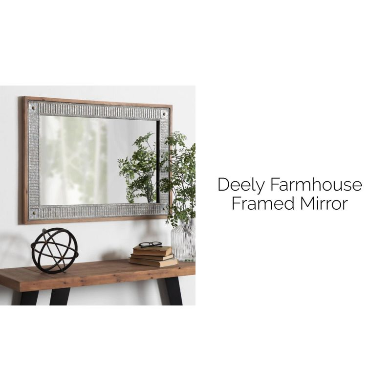 20" x 30" Rectangle Deely Wall Mirror Rustic Brown - Kate & Laurel All Things Decor