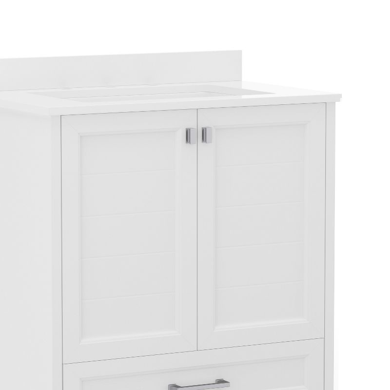 Flash Furniture 30 Inch Bathroom Vanity with Undermount Sink, Cabinet, and Drawer in White