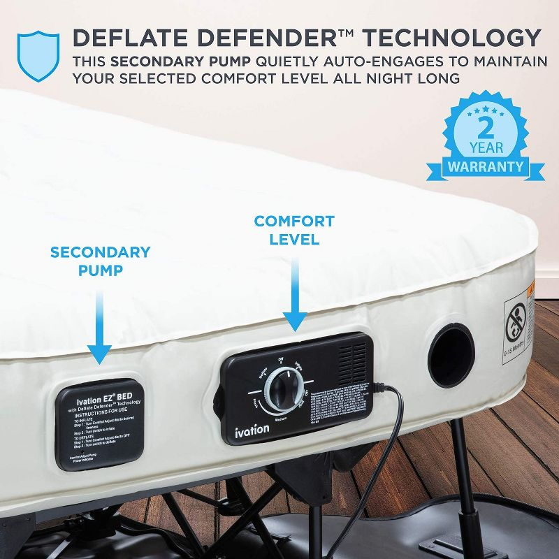 Ivation Twin Air Mattress with Built In Pump & Deflate Defender Twin