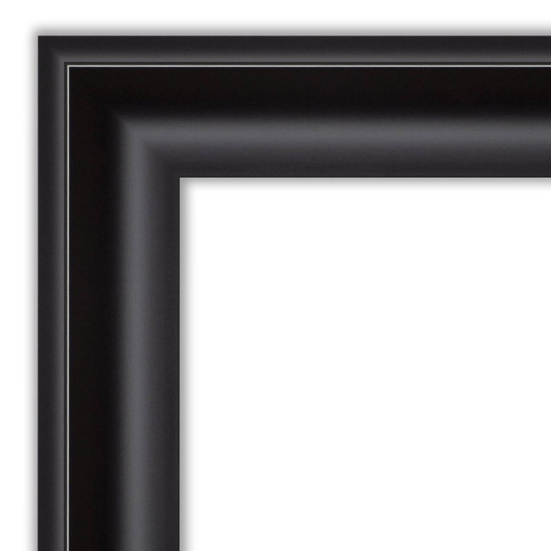 24" x 30" Non-Beveled Grand Black Wall Mirror - Amanti Art: Modern Rectangle, Polystyrene Frame