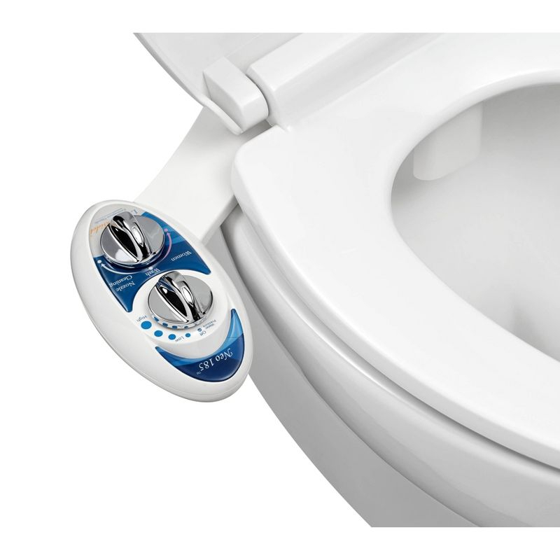 NEO 185 Mechanical Bidet Attachment Blue - LUXE Bidet: Ceramic & Metal, Easy Install, Hygienic Toilet Seat Kit