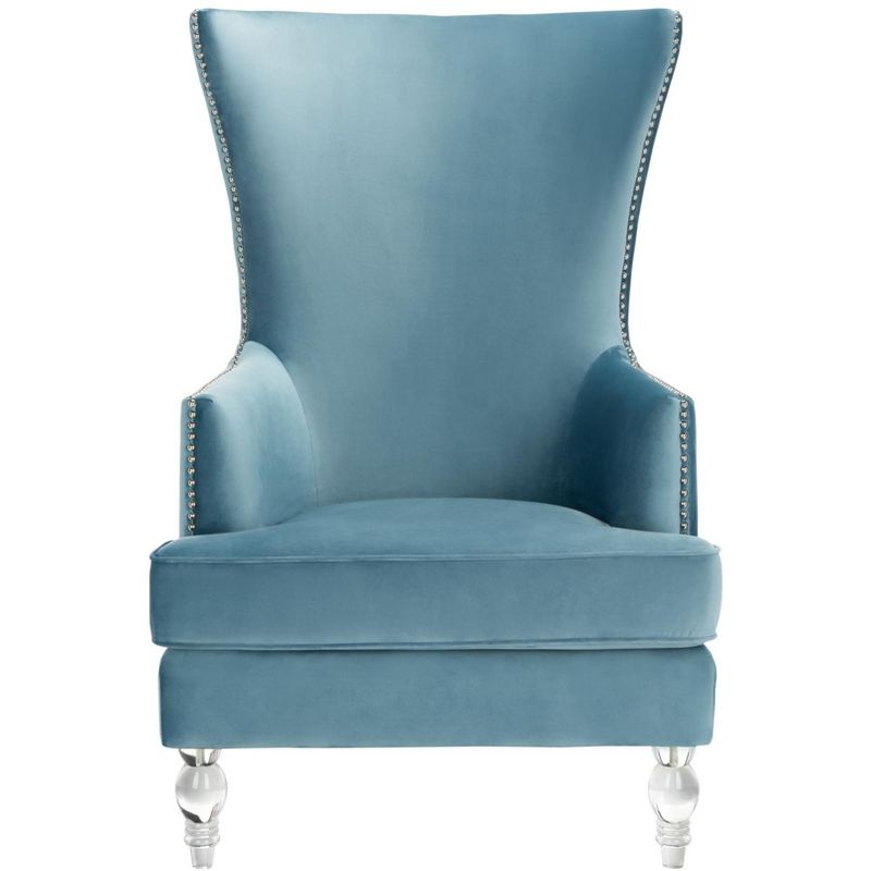 Geode Modern Wingback Chair - SFV4745 - Light Blue - Safavieh Couture