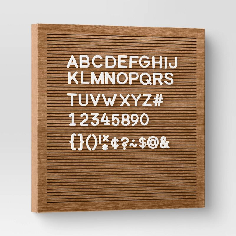 14"x 14" Wood Letter Board Brown - Threshold™: MDF Traditional Typography Wall Sign Panel, No Battery Required