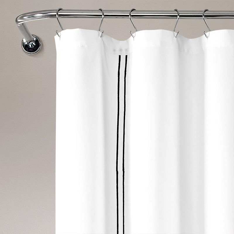 Hotel Collection Shower Curtain White/Black Single 72X72