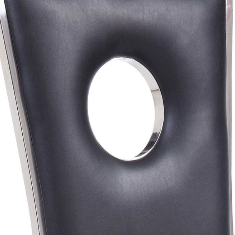 Acme Furniture Cyrene Dining Chairs Black Synthetic Leather/Stainless Steel