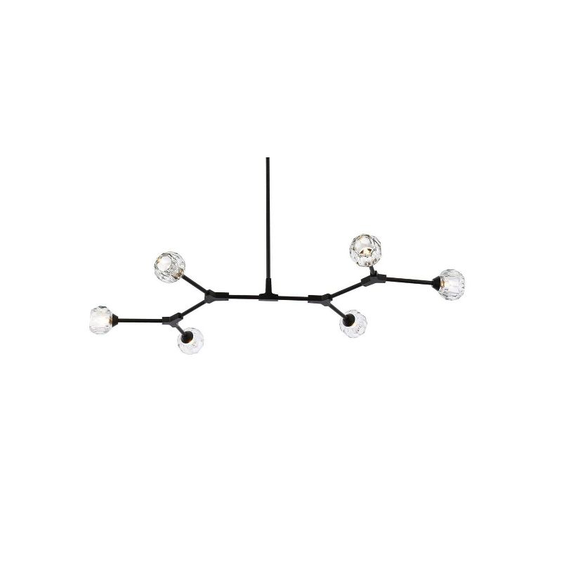 Elegant Lighting Zayne 6 Light Pendant in Black