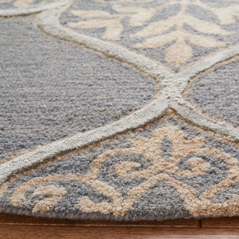 Dip Dye DDY510 Hand Tufted Indoor Area Rug - Slate/Beige - 7' Round - Safavieh