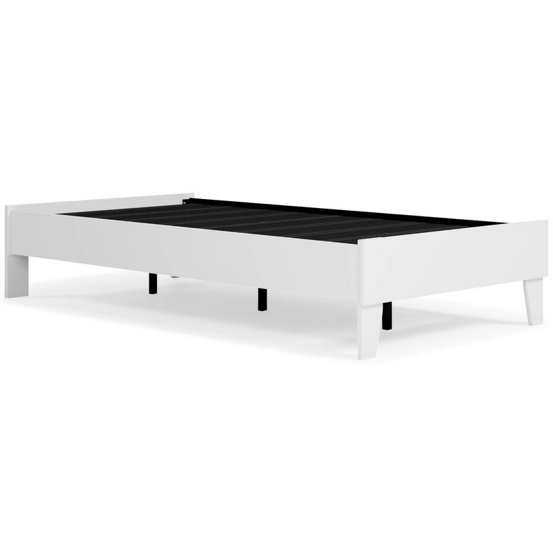 Twin Piperton Platform Bed White - Signature Design by Ashley: Modern Style, No Box Spring Needed