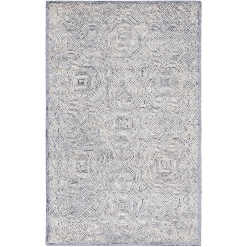 Ikat IKT506 Hand Tufted Area Rug - Silver - 9'x12' - Safavieh