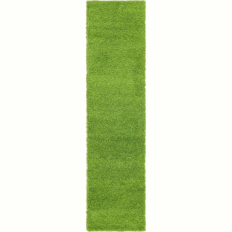 Unique Loom 2' 7 x 10' 0 Solid Shag Grass Green Area Rug