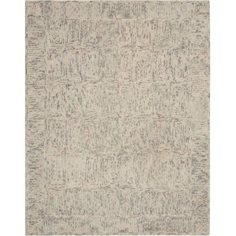 Nourison Vail Contemporary Indoor Area Rug Ivory/Grey/Teal 7'9" x 9'9"