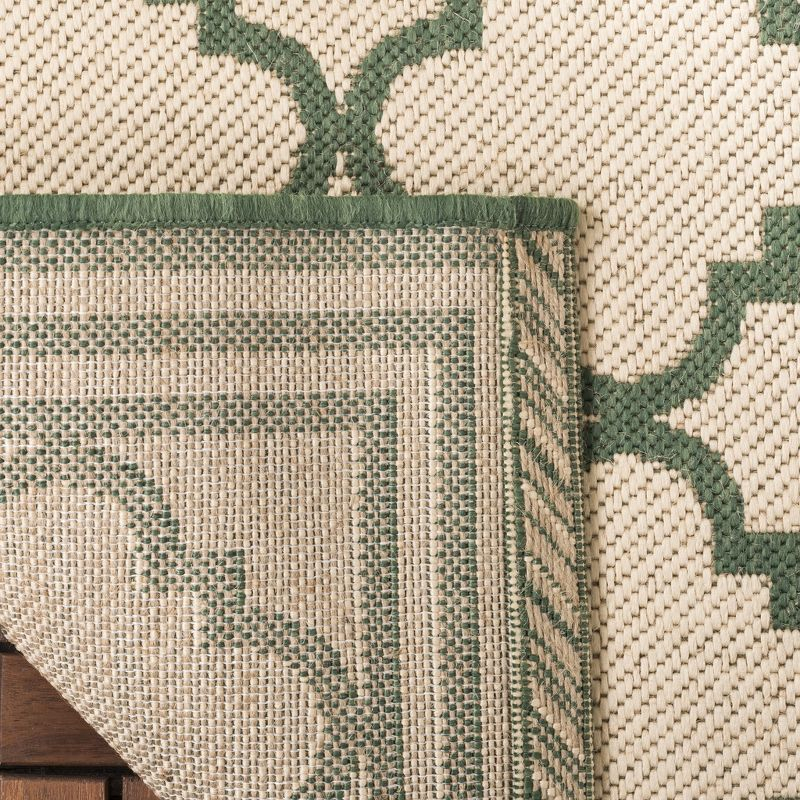 Beach House BHS121 POWER LOOMED Indoor/Outdoor Runner Rug - Cream/Green - 2'2"x6' - Safavieh